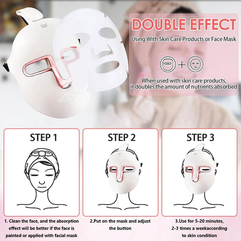 Red Light therapy 7 Color Led Face Mask, Therapy Facial,SkinCare Beauty,Anti Aging Skin Rejuvenation Shrink Pores,Facial Lifting - Image 4