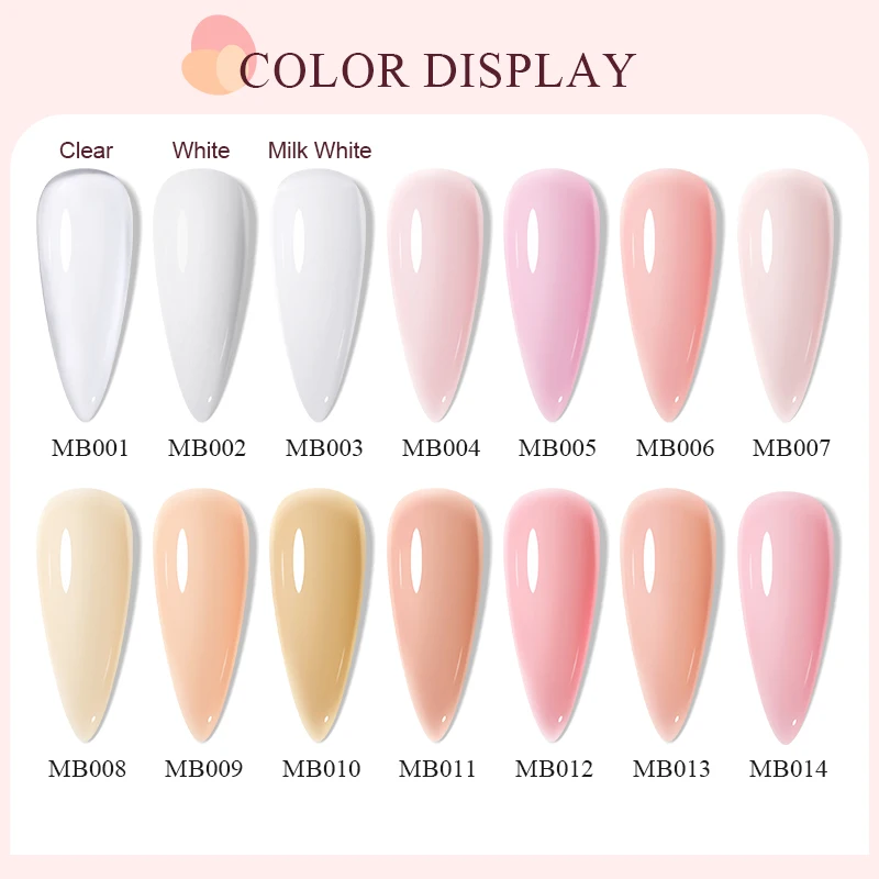 MEET ACROSS 20ml Nude Pink Nail Extension Gel – UV/LED Soak-Off Builder Gel for Professional French Manicure - Image 6