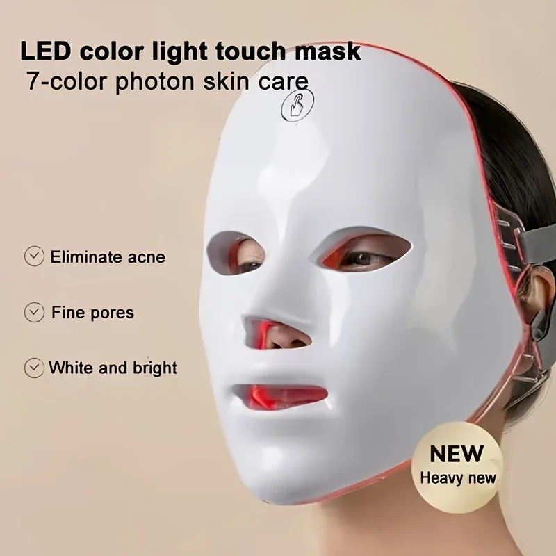 7-Color LED Photon Face Mask, Red Light Therapy Anti-Aging & Neck Firming Device, Wrinkle Reduction &Relaxing Skincare Treatment - Image 2