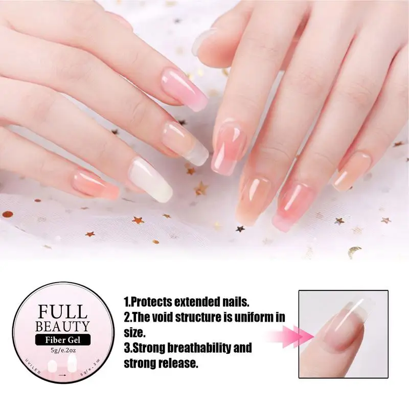 Clear Nail Extension Gel Nail Builder Nail Gel Polish Art Nail Extensions Gel Nail Polish Fiber Nail Gel For Extensions Manicure - Image 2