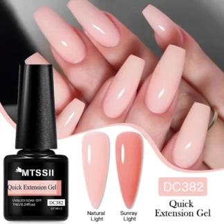 Mtssii 7ml Light Changing Quick Extension Gel Nude Pink Semi Permanent Acrylic Gel Nail Polish UV Construction Builder UV Gel