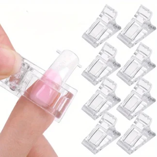 12Pcs Finger Nail Extension LED Builder Clamps, Manicure Art Tool Tips Clip, For Quick Building Poly Gel Nail Forms