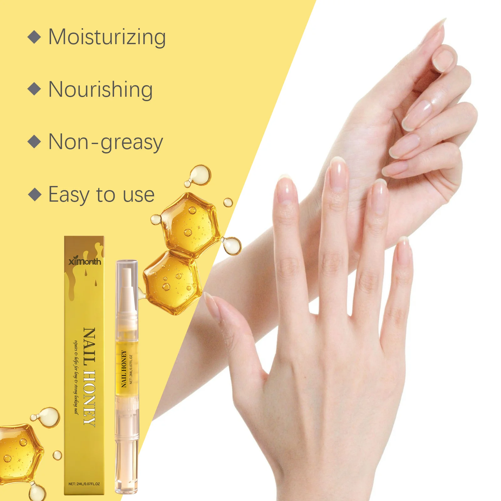Honey Nail Oil Nourishing Cuticle Repair Nail Growth Anti-Dryness Restore Healthy Shiny Nails Strengthening Nail Nutrition Oil - Image 3
